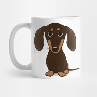 Cute Chocolate Dachshund | Cartoon Wiener Dog Mug